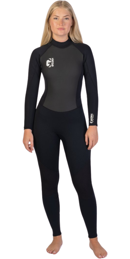 2025 Gul Womens G-Force 3mm Back Zip Wetsuit GF1306-B7 - Black